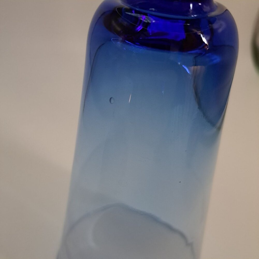 Blue Iced Tea Glass With Flared Rim & Sturdy Base Mexico - Picture 5 of 8